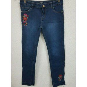 XOXO Girls' Stretch Skinny Jean, Dark Wash Embroid